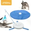 Toys UFBemo Cat Toy Interactive Laser Chat Undercover Fabric Moving Mouse Feather Pet Crazy Toy Cat Teaser Automatic 220423