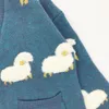 Ciepła gęsta kurtka dla kobiet jesienna zimowa kardigan kreskówka jagnięcina vneck losy leniwy sweter 231221