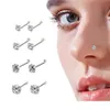 Nose Rings & Studs 925 Sterling Sier Nose Stud For Woman Round Trend Zircon Ring Body Piercing Jewelry Not Allergic Party Gift 210507 Dhwlg