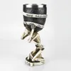 Gothic Wine Goblet Innehåller Dragon Claw Viking Skeleton Retro Rostfritt stål Harts Vin Glas Halloween Gifts Bar Drinkware 231221