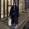 Women's Down Parkas 2023冬のパッド入りコットンコート女性新しい韓国語バージョンルーズロング膝の長さの女性の風の防風ウォームダウンジャケットアウターJ231222