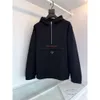 Tasarımcı Hoodie Erkekler Hoodie Tasarımcı Sweater Saf Pamuk Uzun Kollu Hava Katmanı Fermuar Ön Külot Kazak Yüksek Kaliteli Giysi Üçgen Etiket Dekorasyon