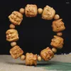 Strand S Arborvitae Sandalwood Grave Maitreya Four Sided Buddha Men Women Prayer Necklace Natural Wooden Beads Meditation