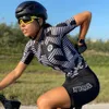 세트 사이클링 저지 세트 Attaquer Women 사이클링 저지 세트 여름 MTB 자전거 의류 짧은 슬리브 사이클링 턱받이 반바지 kit Ropa Ciclismo TE