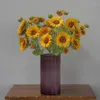 Decorative Flowers Nearly Natural Artificial Sunflowers 7 Head Bouquet Home Garden Party Arrangement Pography Props Flores