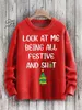 Herentruien 3D Printing Christmas Series Tree Santa Claus Hat Elk Patroon Ugly Sweater Winter Street Casual Unisex S-2