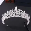 Contas de cristal de ouro rosa de luxo barroco coroa de noiva Tiaras Crown grande concurso DiADEM DIADEM CABELO DE CABELO DE CABELO DE CABELO 210701224S