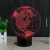 Earth America Globe 3D Illusion LED Night Light 7 Color Desk Table Table Lampe pour enfants299k