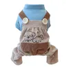 Hondenkleding corduroy jas middelgrote kleine honden cartoon borduurwerk pet bretels kleding dropship