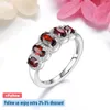 Anelli di nozze anelli in argento rosso naturale 2 carati autentica classica garnet gemstone design originale S925 Donni di compleanno romantico 231222