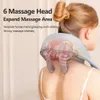 Massagers voor nek en schouder met hitte Shiatsu kneden nek massager oplaadbare cervicale massagesjaalszuivering spier 231221