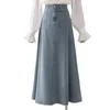 Scherma della gonna in denim per donne Y2K Classic Fashion Vintage High Hip Wravo