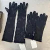 2021 NEW Black Tulle Gloves For Women Designer Ladies Letters Print Embroidered Lace Driving Mittens Ins Fashion Thin Party 2 Size294H