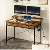 Inne meble biurko komputerowe z 2 DERS i gniazdkiem elektrycznym 39 34 Home Office Pisma Monitor Stojak na stół Stabilny metal DHVZF