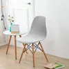 Stol täcker minimalistisk fast färg elastisk täckning med plysch och förtjockad silverpäls modern skal accent