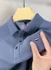 メンズポロスコットン長袖襟刺繍ハイエンドビジネスTシャツスプリットスプリングと秋のポロ韓国スタイルトップ