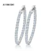 Aiyanishi Real 925 Sterling Silver Classic Big Hoop Earrings Luxury Sona Diamond Hoop Earrings Fashion Simple Minimal Gift 220108241V
