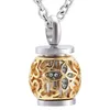 Cremation memorial ashes urn keepsake Special design crystal lantern stainless steel pendant necklace jewelry for women2517