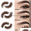 رموش كاذبة Asiteo 3D Real Mink Lashes Wholesale Brown Makeup Natural Brown Scay Long Long Lack Supplies 231013 Drop de Dhbrf