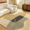 Sala de estar de forma irregular alfombra espesa espesas de peluche para decoración del dormitorio alfombrillas de casa de casas de tapete para salas 2312222