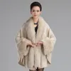 Écharpes dames luxe et écharpe lâche châle surdimensionnée enveloppe de fourrure chaude mode grand manteau en tricot cardigan manteau capa con capucha hiver263u