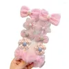 Hårtillbehör Hårnålar för Little Girl 10pcs Spring Clip Clips Flower Barrettes Sweet Decors Bow Pet