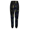 Women's Pants Magical Gold Moon Sun Stars Dark Blue Pattern Leggings Aesthetic Sweatpants Spring Female Home Oversized Trousers Gift