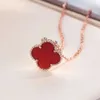 Vans Clover Necklace Fashion Four Leaf Clover Necklace Ladies 18K Rose Gold Chain Pendant Light Luxury Nisch Design High-End Gift With Box