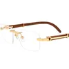 Lunettes de soleil Vazrobe Rimless Eyeglasses Cadre des verres myopes en or mâle Spectacles sans cadre en diamant