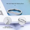 Mjaja Halfring gebogen trouwring 925 Sterling Silver 039ct Lab Diamondringen voor dames D kleur sieraden 231221
