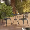 Bedroom Furniture Piece Patio Bistro Sets Cast Aluminum Table Set Outdoor With Umbrella Hole For Balcony Black Golden Drop Delivery Ho Dhhry