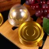 200 st Black Circle Tray Clear Dome Cake Box Mini Stand Serving Moon Round Mooncake Egg Yolk Crisp Packaging 231221