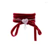 Braccialetti a catena Link SL00355C 2023 Gioielli estivi Red Veet Avvolgimento Bracciale per il cuore per le donne Accessori per le vacanze Delivery Delivery JE Dhbad