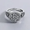 Vintage Crescent Star Signet Ring for Men Muslim Religious Arabic Antique Ring3191