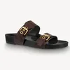 클래식 디자이너 슬리퍼 패션 럭셔리 유니essurex Bom Dia Flat Comfort Mule Summer Beach Sandals Buckle Buckle Sole 남성 여성 슬라이딩 컴포트 플랫 슬리퍼