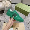 مصمم الرجال الآس Crystal Canvas Women Men Men Shoots Tonal Rubber Sole Luxury Green and Red Web Flat Outdoor Shoes Sizeer 35-44