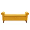 "Modern Bedroom Furniture: Multifunctional Rectangular Sofa Stool with Space-Saving Storage, Stylish Yellow Design - Fast Drop Delivery for Home and Garden Decor"