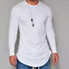 Camisetas masculinas camisa de inverno de outono Men baixo preço de manga comprida camisetas masculinas Slims O-Gobes Sólido Camiseta T-shirt Street Pullover de algodão casual