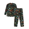 Herren Nachtwäsche Ditsy floraler Pyjamas Set farbenfrohe Blumen bequem bequemes Langarm Casual Home Zweitbeugen Nachtwäsche große Größe XL 2xl