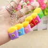 30pcs kreative personalisierte Keychain -Schmuckstücke Mini Simulation Food French Pommes Keyring -Kette Schmucktasche Charm Anhänger gemischt Colo271p