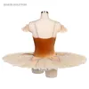 Bühnenverschleiß Kürbis brauner Ballett Pfannkuchen Tutu für Erwachsene Mädchen Ballerina Tanzwettbewerb Kostüm vor professionales Kleid BLL135