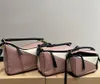 Pusseldesignväska äkta läderhandväska axel hink kvinnas påsar koppling totes crossbody geometry kvadrat kontrast färg lapptäcke hdmbags