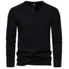 Magliette da uomo T-shirt casual T-shirt Autumn and Winter Tops Slim Collar Sleeve Innernwear Shirt