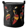 Laundry Bags African Ethnic Culture Women Dress Ceramic Dirty Basket Home Organizer Clothing Kids Toy Storage