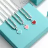 2024 Designer T Family 925 Sterling Silver Round Bead Necklace Female Buddha Red Heart Pendant Love love loved Blue Pink Terlarbone Hift