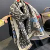 Winter Womens Scarf Luxury Design Dubbelsidig kashmir Känn Leopard varmt sjal 231221