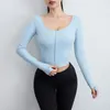 Actieve shirts herfst vrouwen slanke yoga shirt lange mouw sport t-shirt duim gat elastische hardloop sweatshirts meisjes sexy gym fitness tops