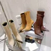 Aquazzura 105mmディスコボール先端ヒール子牛スエードラインストーンハイヒールアンクルブーツ女性用ブーツ高級パーティーシューズファクトリーフットウェア