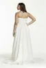 Strapless Chiffon Empire Waist Plus Size Wedding Dress Applique Lace Beading 28W Bridal Gowns Customized Made