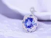 Cluster Rings SFL2023 Сапфировое кольцо Real Pure 18K Sri Lanka Cornflower Blue Gemstones 2,89CT Diamonds Stones самка